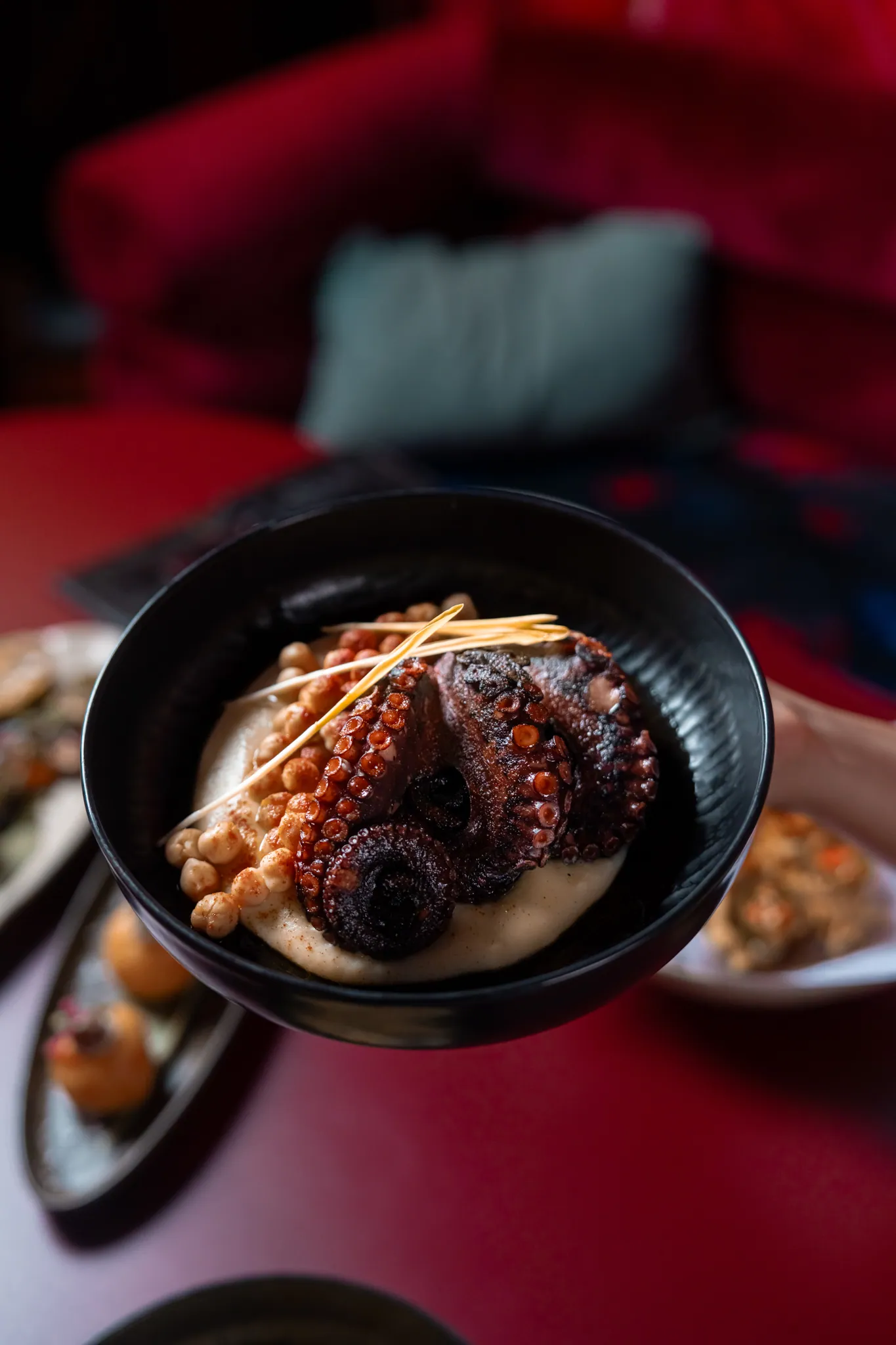Charred octopus from the robata grill
